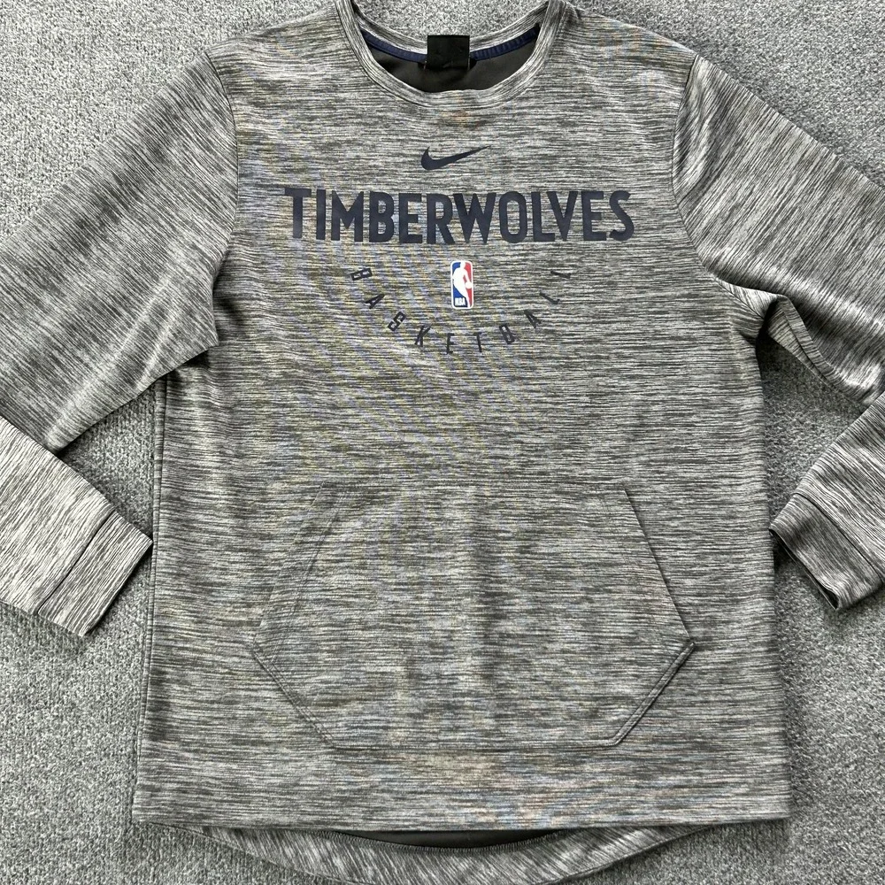 Minnesota‎ Timberwolves Sweatshirt Mens Medium Gray NBA Basketball Nike Dri-FIT